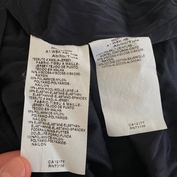 Weekend Max Mara Tie Waist Dress, Jersey Stretch Scoop Neck 3/4 Sleeve - Picture 5 of 5